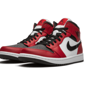 NK AJ 1 Mid Chicago – Sneakers Montantes Homme Rouge Noir Blanc