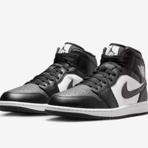 NK AJ 1 Mid – Sneakers Montantes Homme Noir & Blanc